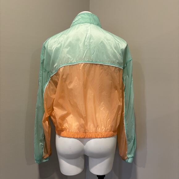 Fabletics Sport Payton Woven Jacket Large Peach Kiss Ombre Full Zip Pockets - Picture 6 of 13